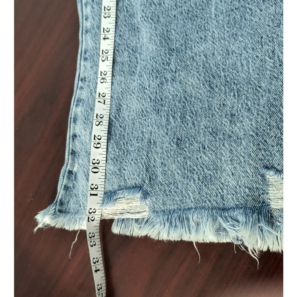 Rewash Low Rise Relaxed Flare Jeans Women's Size 3/26 Light Wash Raw Hem Denim - Picture 12 of 16